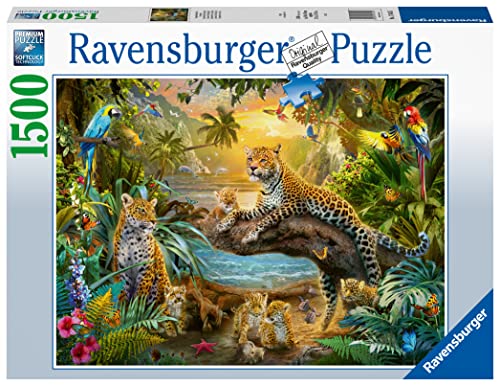 Ravensburger - Puzzle: Leopardos y Selva, Puzzle 1500 Piezas, Puzzles para Adultos, Puzzle 1500 Piezas Adultos, Pegamento Puzzle para Enmarcar puzzles, Rompecabezas Adultos, Puzzle Animales 80x60cm