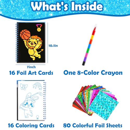 Image of FUNNYB&G Foil Art Craft Kit for Kids, Sparkly Birthday Gift Toy for Kids