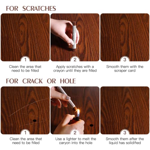 Dewel Furniture Markers Touch Up, Upgrade Wood Furniture Repair Kit, Premium Wood Scratch Repair Markers And Wax Sticks For Wood Stains Scratches Hardwood Wooden Floor Tables, Set Of 17 #TOP2