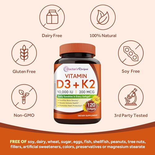 Doctor's Recipes Vitamin D3 K2 Softgels
