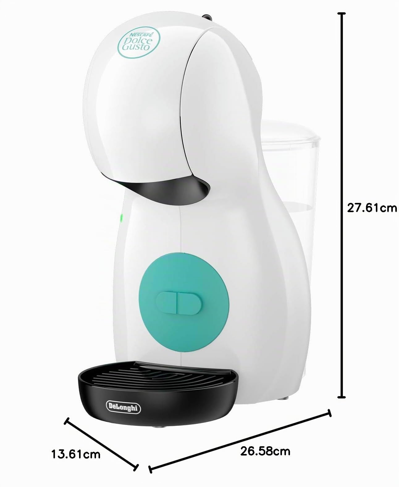 De'Longhi Nescafé DolceGusto Piccolo XS Macchina Automatica per caffè Espresso E Altre Bevande 0.8 Litri, 1600 W, plastica, Bianco