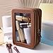 SANHECUN Clear Travel Toiletry bag Toiletry Case Carry on Travel Accessories Bag Makeup Bag Dimensions | LxWxH:9” x 6” x 4.2” (Brown, SHC-TL-2)