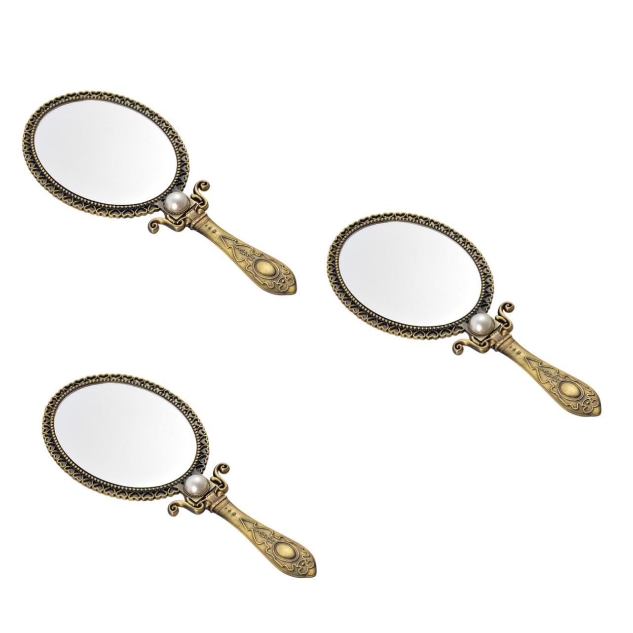 Miroir de maquillage rétro minkissy lot de 3 miroirs pliables et légers