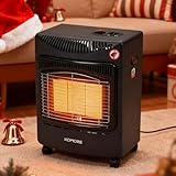 BTGGG Portable Gas Heater 46cm Small Mini Gas Heater Indoor 4.2kw Infrared Heater Electric Ignition Mode with wheels comes with Free Hose and Regulator, Black