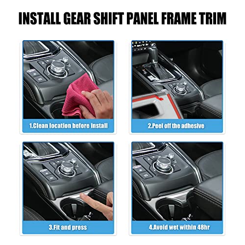 X Autohaux Car Armrest Cup Holder Frame Gear Shift Cover Trim Interior Decorative Protector For Mazda Cx-5 Cx5 2017 2018 2019 2020 2021 2022 Silver Tone #TOP5