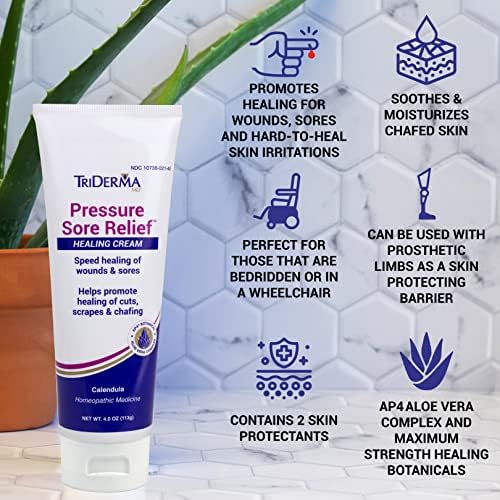 TriDerma MD Pressure Sore Relief Healing Cream for Bed Sores Treatment