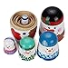 Yoption 5 Pcs Russian Matryoshka Dolls Handmade Wooden Snowman Nesting Dolls Set for Christmas Birthday Gift (Snowman)