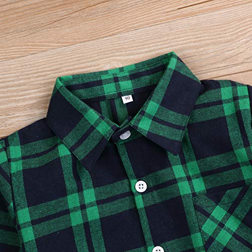 Camisa de flanela xadrez infantil meninos meninas manga comprida botão vermelho xadrez menina menino