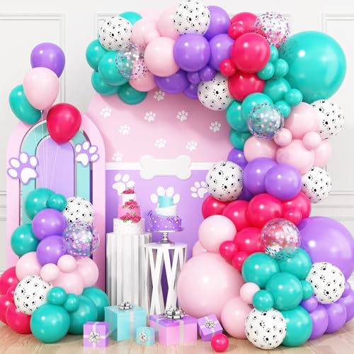 Kit arche ballon patte de chien anniversaire fille et prénatale