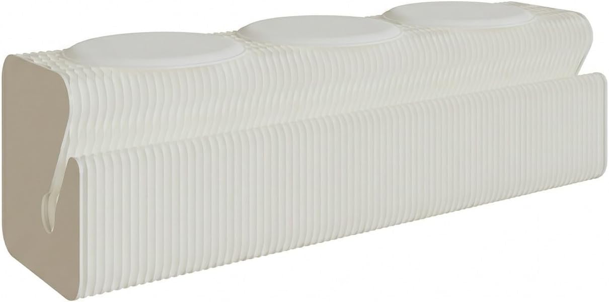 Foldable Paper Stool Collapsible Stool Seats 3–6 People Features A Sturdy Durable Honeycomb Structure Portable and Easy to Store Ideal for Living Rooms(White,120-150x34.5x36cm)