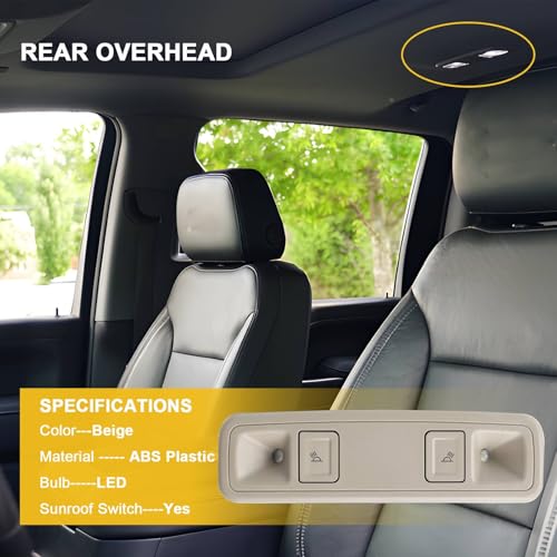 Lámpara Interior Beige para Cadillac y Chevrolet 2014-2020 miniatura 6