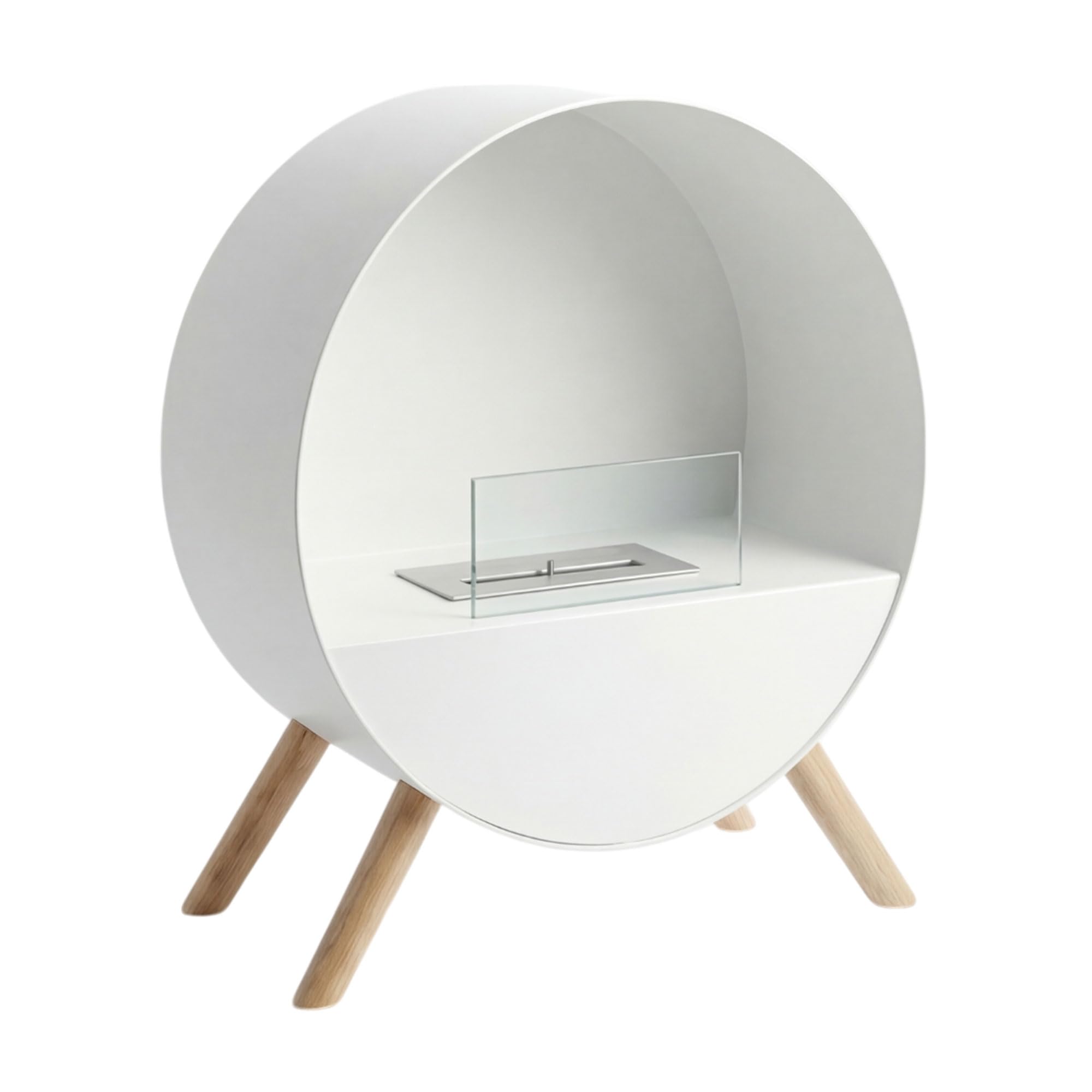 Frankystar Vénus Cheminée de sol 60 x 72 x 30 cm Pieds en bois de pin blanc