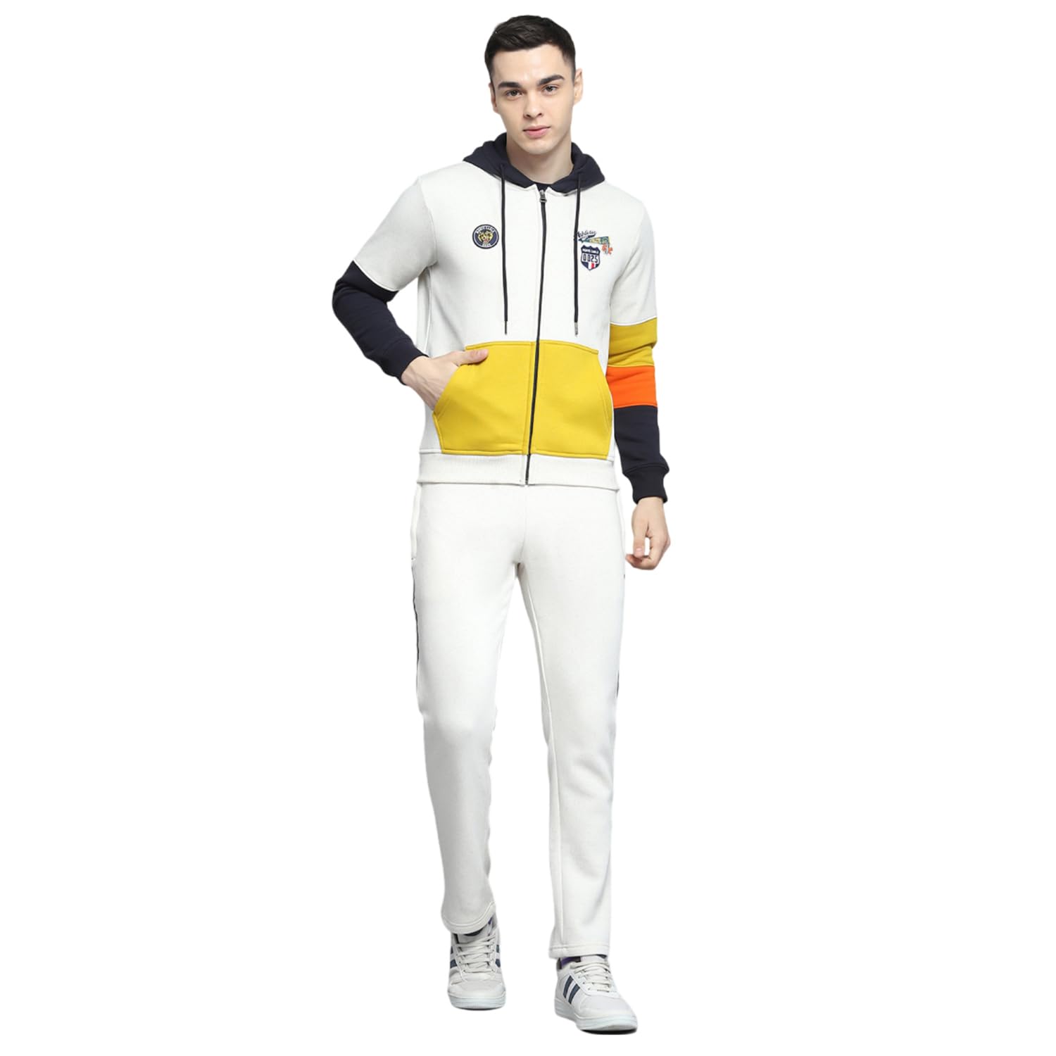 Mens Printed Off-White Navy Hooded Neck Full Sleeve Tracksuit 224066567-1-image-19