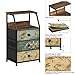Tohomeor Dresser with Fabric Drawers Nightstand with 2 Tier Shelf Storage Tower for Bedroom Hallway Entryway Closet Organizer Sofa Beside Table Furniture (Multi, 3 Drawers)