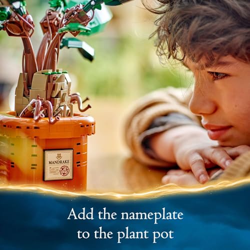 Image of LEGO Harry Potter Mandrake Figure & Pot Plant Toy, Magical Creature Playset for Room Decor, 10 Year Old Kids Gift, 76433