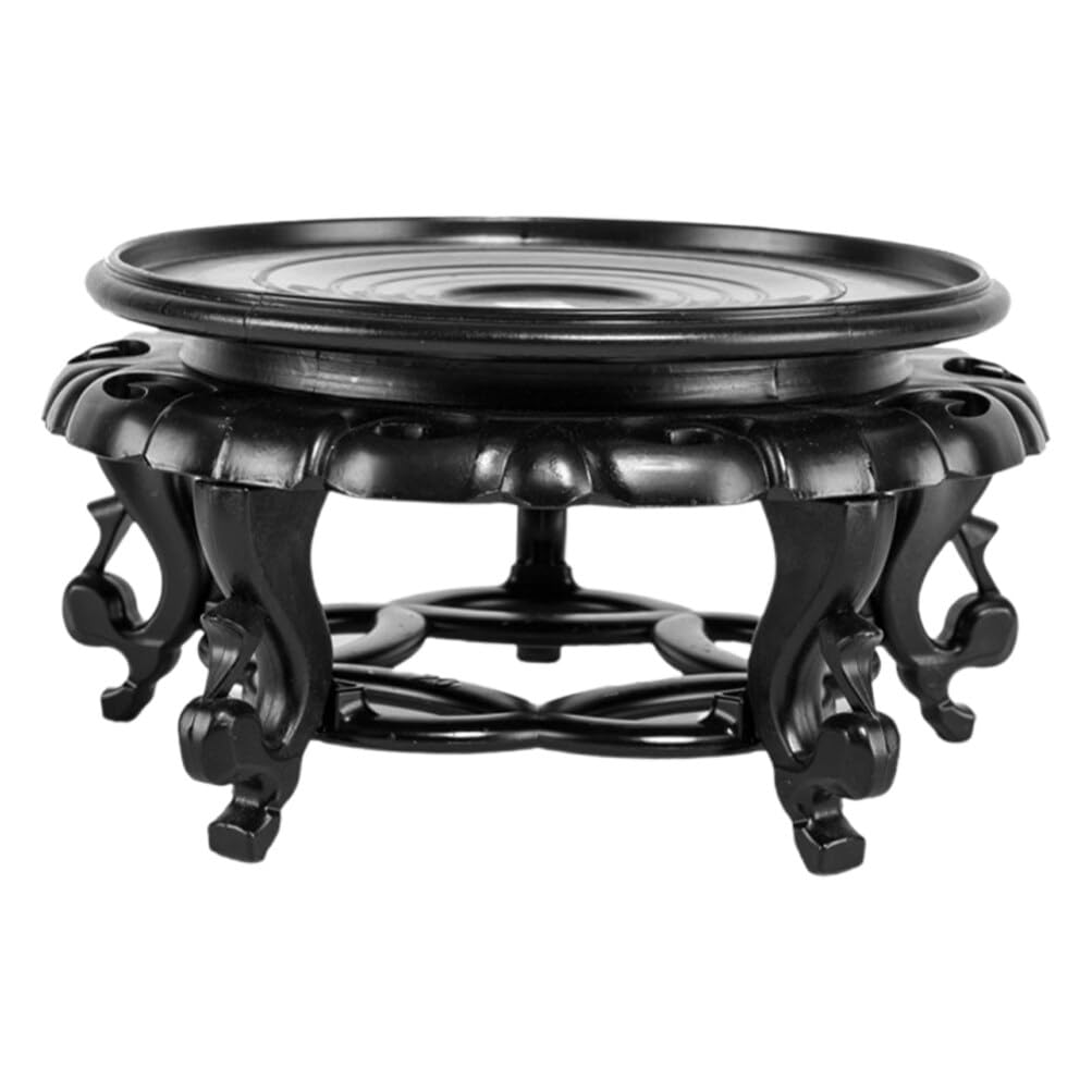 Socle vase chinois en bois de 18cm, support aquarium haut de gamme et elegant