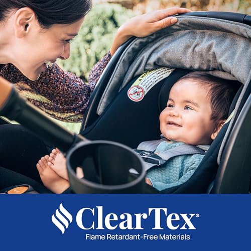 Image of Chicco KeyFit Max Zip ClearTex Infant Car Seat and Base, Rear-Facing Seat for Infants 4-30 lbs., Infant Head and Body Support, Compatible with Chicco Strollers, Baby Travel Gear, Sierra /Beige