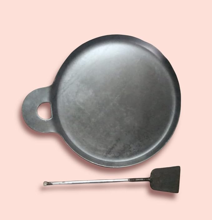 Iron Dosa Tawa/Dosa kallu with Turner/Dosa Maker(Black) (10 inch Dia) Electric Stove Usage and