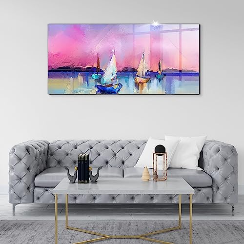 Peinture sur verre paysage maritime 140x70 Wallfluent - 5
