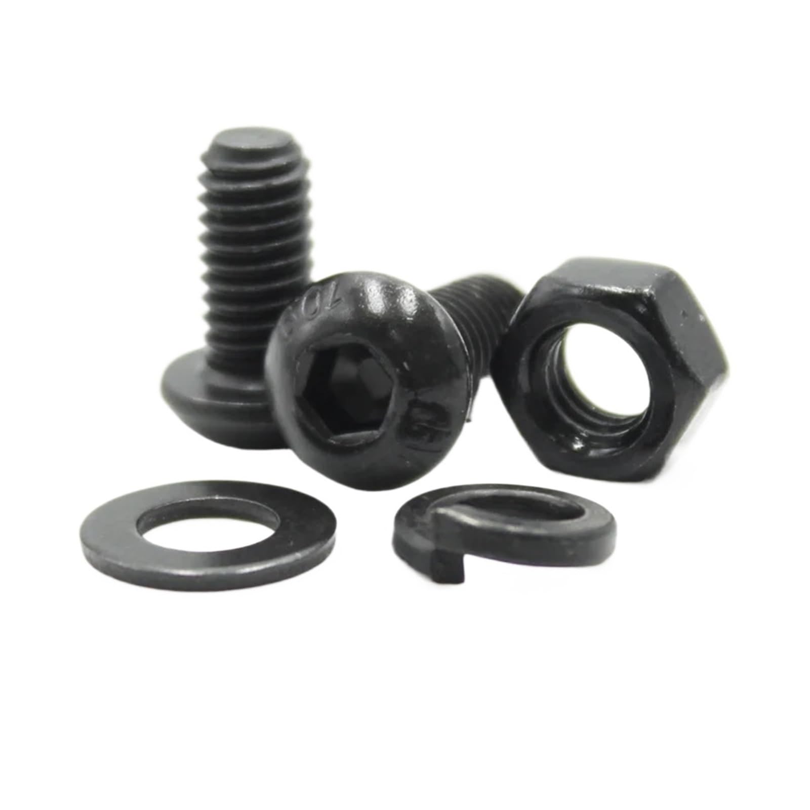 Tornillo de cabeza hexagonal redonda 2510p M2 .5 M3 M4 M6 Grado 10.9 Tornillos hueca accionamiento Allen ISO7380 Kit pernos, tuercas y arandelas Juego de Tornillos y Tuercas(M4 342pcs)