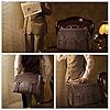 NEWHEY Laptop Bag 15.6 Inch Messenger Bag Mens Briefcase Waterproof Leather Satchel Computer Shoulder Bag Vintage Large Work Bag for Office Business School Coffee #5