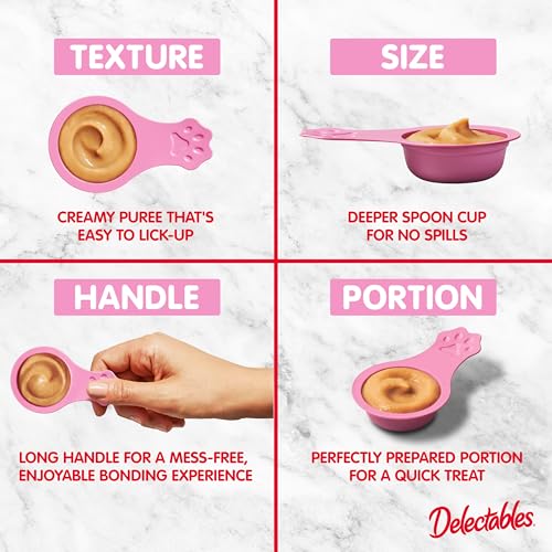 Image of Delectables Lickable Spoon Handheld Wet Cat Treats Made with Real Chicken & Salmon, Quick & Easy Creamy Puree, Mess Free, Grain-Free, No Added Fillers, No by-Products, Variety Pack, 20ct