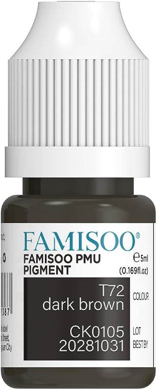 Tinta para tatuagem PMU FAMISOO para sobrancelhas T72 Dark brown, 5 mL