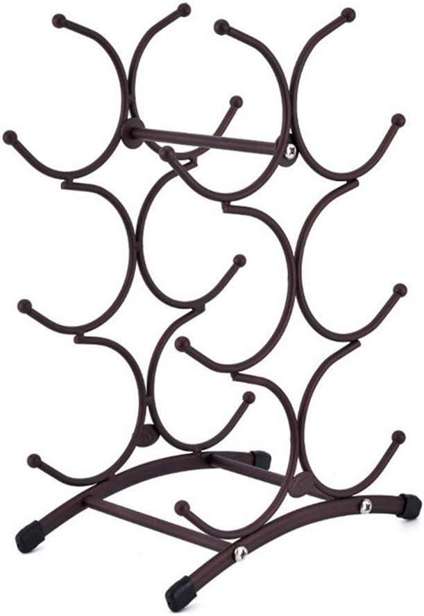 European Style 6 Bottle Wine Rack Metal Freestanding Kitchen Stand Wine Cabinet Grape Wine Shelf Display Bar