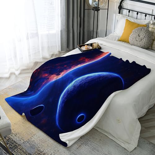 Jeté de canapé espace bleu foncé couverture chaude pour soirées d'hiver - 4