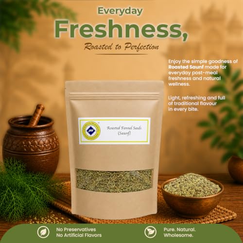 Image of Jyoti Ben's Roasted Saunf (Fennel Seeds) | Natural Mouth Freshener & After Meal Digestive | Traditional Roasted Mukhwas | 250g
