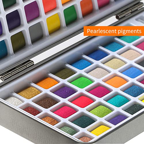 KKcare Conjunto de tinta aquarela 50 cores suprimentos de arte profissional com pincel plano caneta