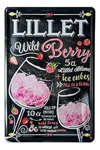 Lillet Wild Berry Cocktail Rezept Blechschild 20x30cm