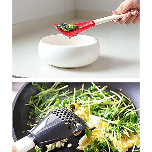 KCRPM Colher de cozinha multifuncional para cozinha, escumadeira de silicone, para drenagem, tritura
