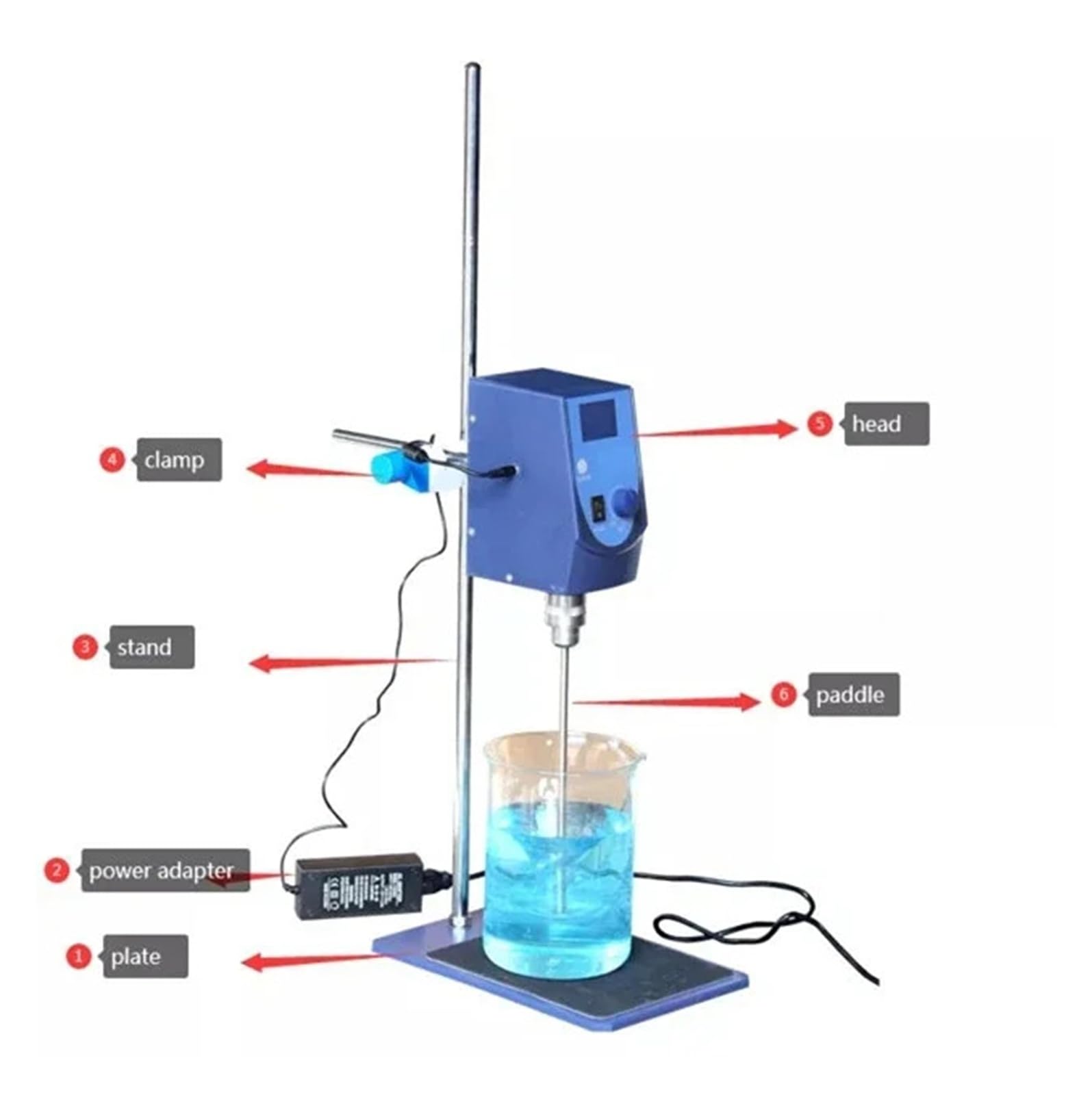 Viscosimètre rotatif numérique de laboratoire 80W, 40l, avec vitesse 100-2500 tr/min, mélangeur aérien for liquide