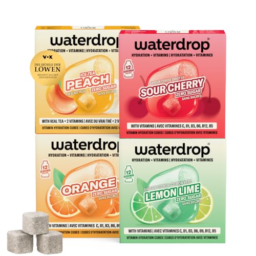 waterdrop Sauerkirsch Mix - 48 zuckerfreie Würfel - Geschmackspulver Wasser