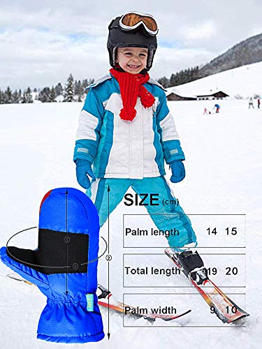 7-Mi Children Winter Warm Water-Resistant Gloves For Skiing/Snowboarding/ Cycling/Riding Outdoor Activities Children Mittens For 3T-5T Blue thumb #5
