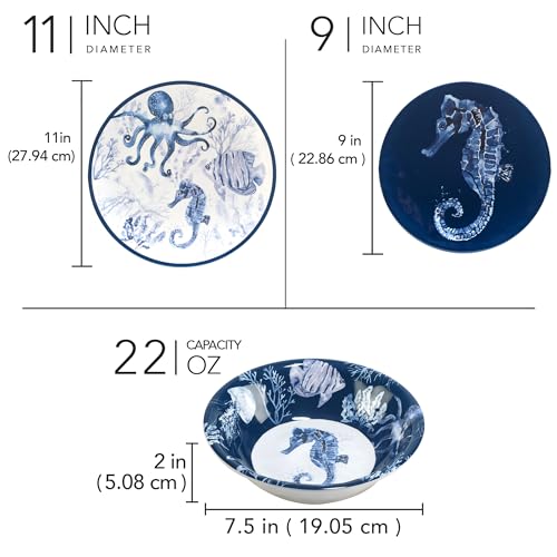 Certified-International-Sea-Life-Melamine-12-Pc-Dinnerware-Set-Service-for-4-Multicolor Certified International Sea Life Melamine 12 Pc Dinnerware Set Service for 4 Multicolor