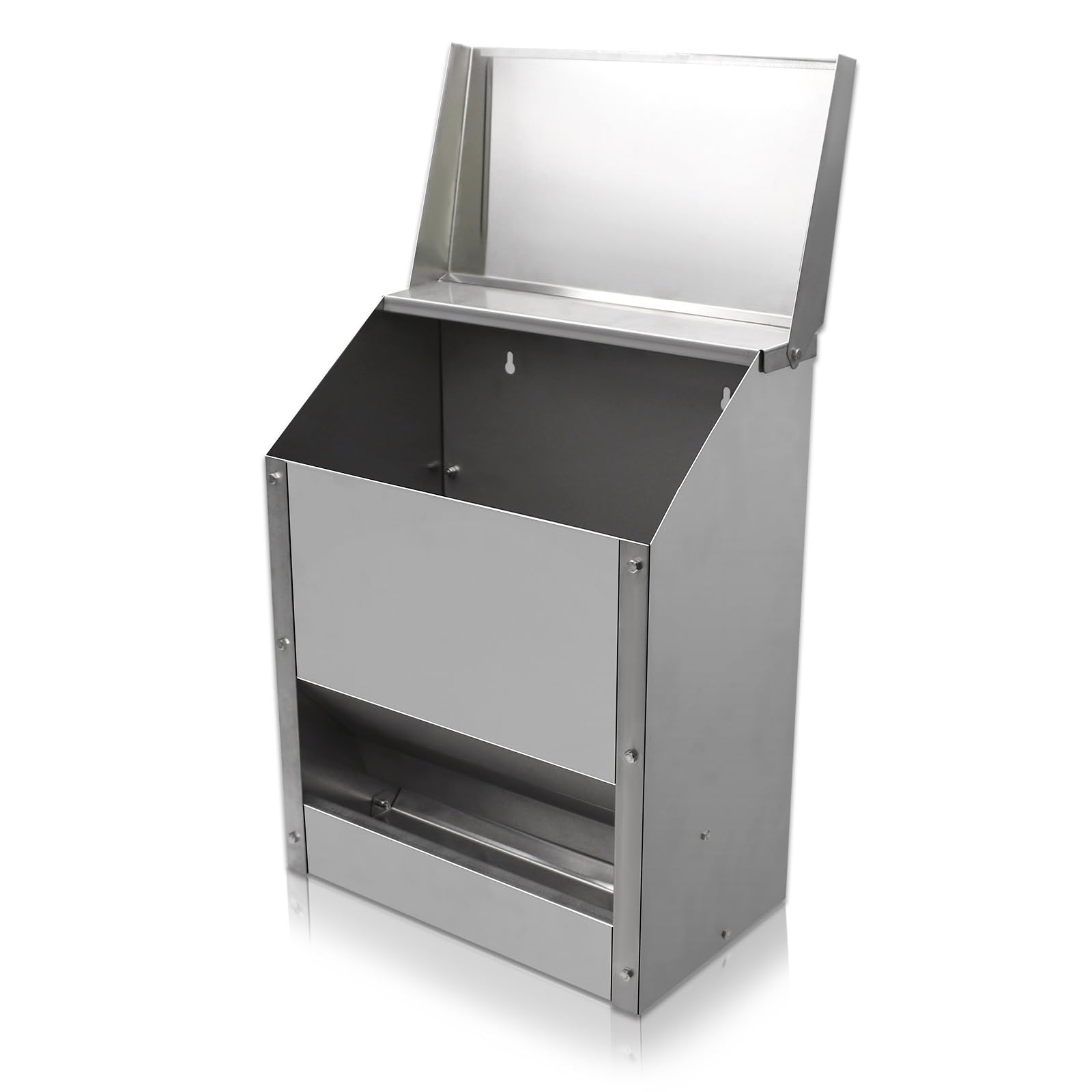 MUYIRTED Comedero Gallinas Exterior 10kg, Grande Comedero Gallinas Automatico para Pollos Pollitos, Comedero De Acero Inoxidable