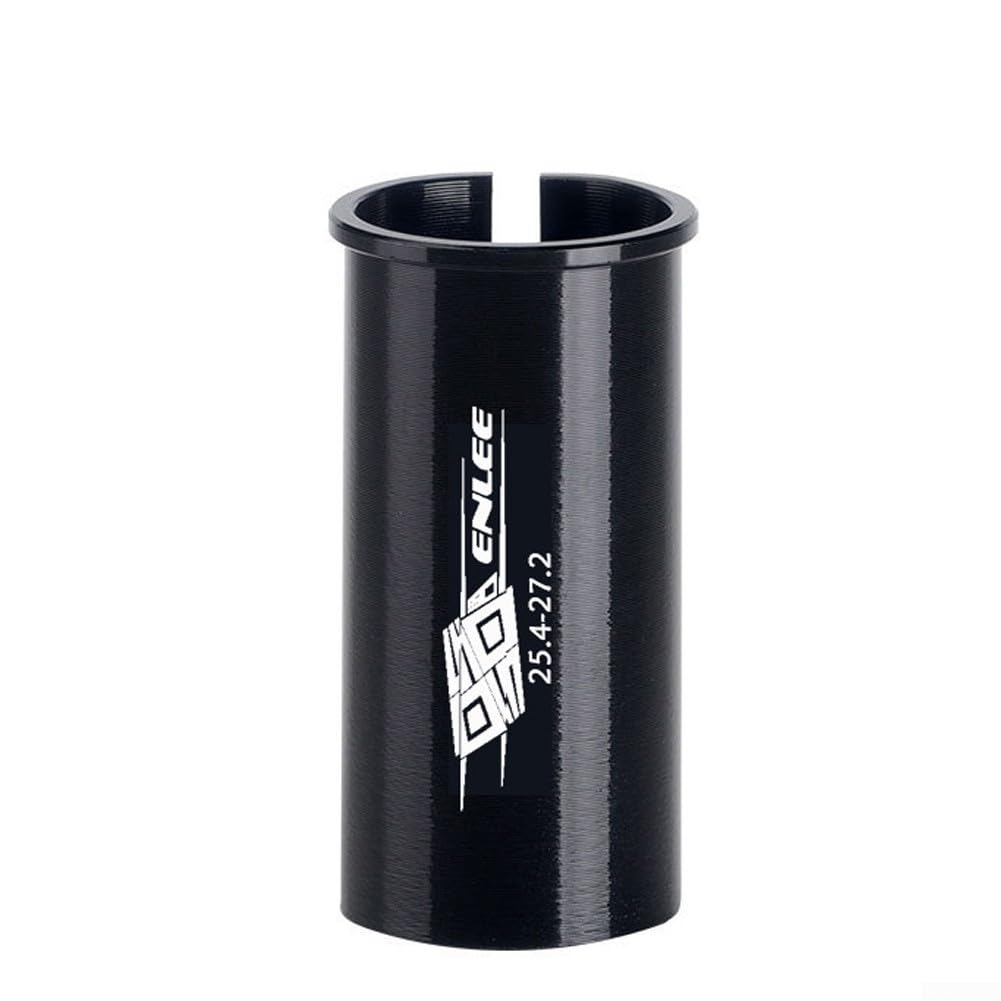 Heavy Duty Bike Seatpost Reducer Shim Adapter Sleeve Aluminum Alloy for 25.4mm to 28.6mm or 27.2mm to 31.6mm Seat Tube Fit Black(25.4-27.2)