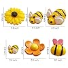 JKanruh 100 Pcs Tiny Craft Bees Flowers Sets,Tiny Resin Bumble Bee Flowers Ornaments for Embellishments,Bee Themed Art Crafts,Home Office Decoration (Multi Size) #1