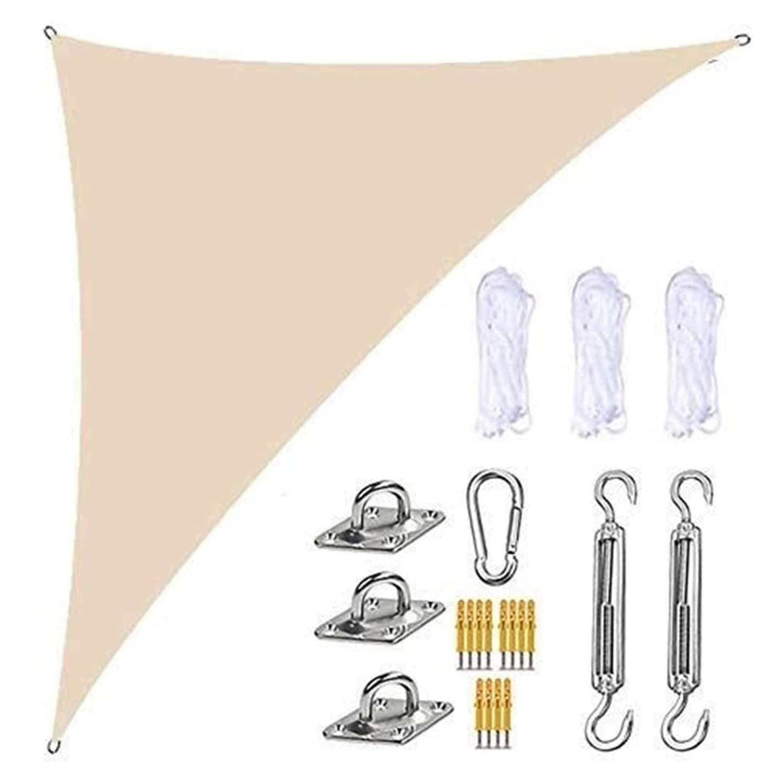 Voile Dombrage, Voile D Ombrage Triangulaire, Protection Des Rayons UV, Voile D Ombrage Jardin Avec Corde, Perméable Imperméable Voiles D'ombrage Pour Patio, Blanc, Pisc(Size:4.5*4.5*4.5m,Color:Beige)