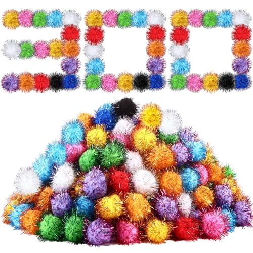 Poen 300 Pieces Cat Toy Pom Pom