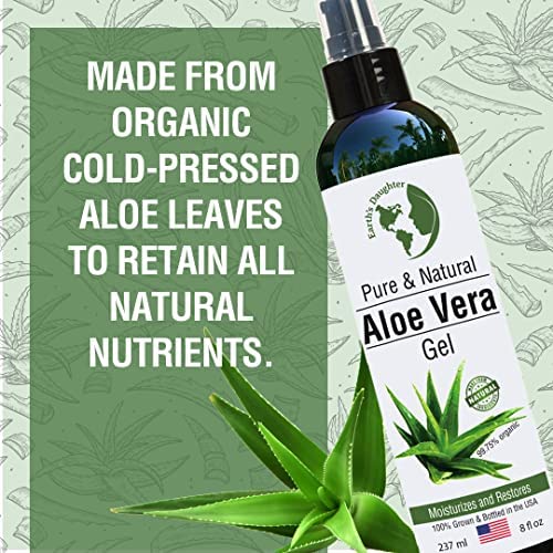 Earth'S Daughter AVG-08-OZ Organic Aloe Vera Gel From 100% Pure And Natural Cold Pressed Aloe - Great For Face - Hair thumb #4