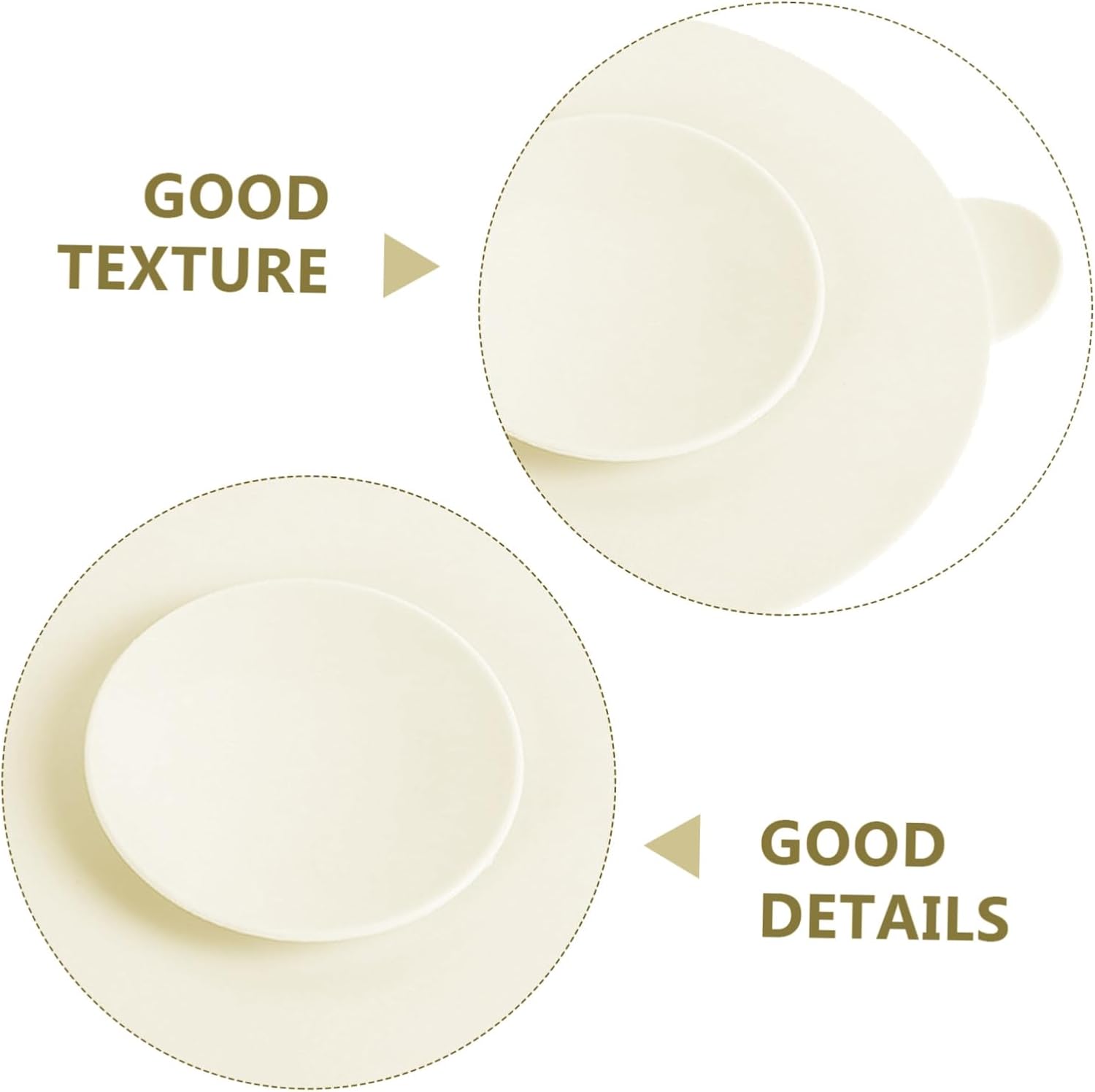 Healifty 3pcs Silicone Suction Bowl Mats Food Grade Tableware Pads for Non Slip Suction Cup Placemats Microwave Dishwasher Safe Table Pads in Cream White