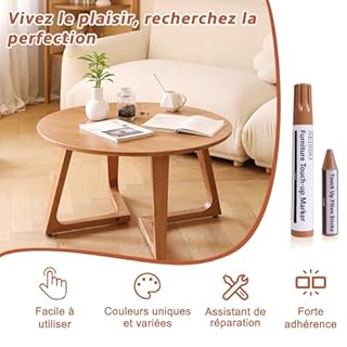 SEISSO 17 pcs Feutre Retouche Bois Stylo de Retouche pour Meuble Kit Parquet Kit Reparation Parquet Kit Reparation Parquet Stratifié