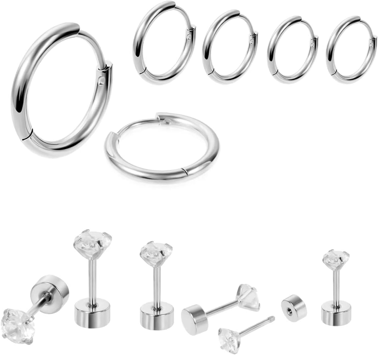 日本製 プラチナ Pt900 フープピアス 1.5mm x 15mm 片耳分0.5ペア