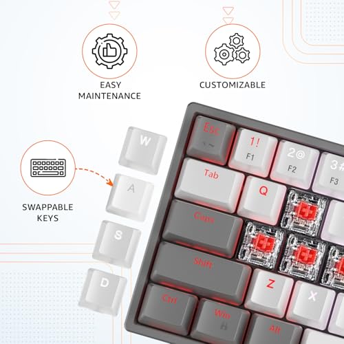 Image of amazon basics Pro Series RGB Wired Mechanical Gaming Keyboard | Red switches with 40g Actuation Force | Customizable & Programmable RGB | 61 Swappable Key Full Rollover Layout (Black)