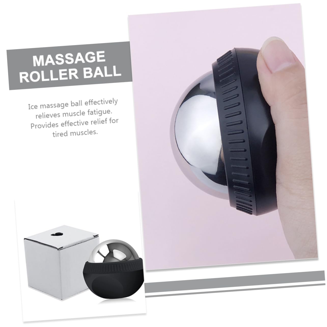 Beavorty Massage Ball Ice Roller Ball Muscle Relaxation Tool Manual Massage Ball for Body Relief Stainless Steel Acupoint Massage