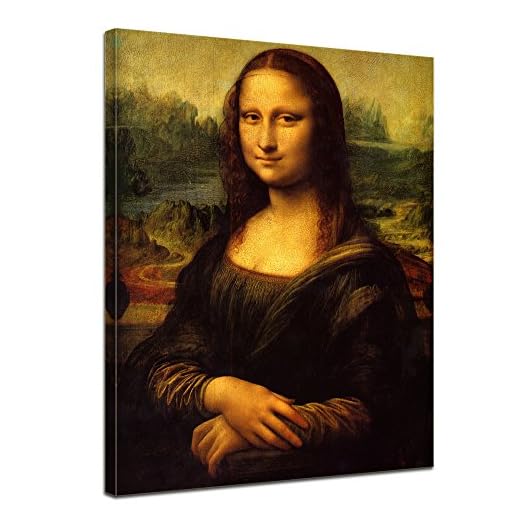 Bilderdepot24 Imagen Lienzo Foto de Leonardo da Vinci - Viejos Maestros Mona Lisa 60x80 cm - Totalmente Enmarcado, Directamente del Fabricante