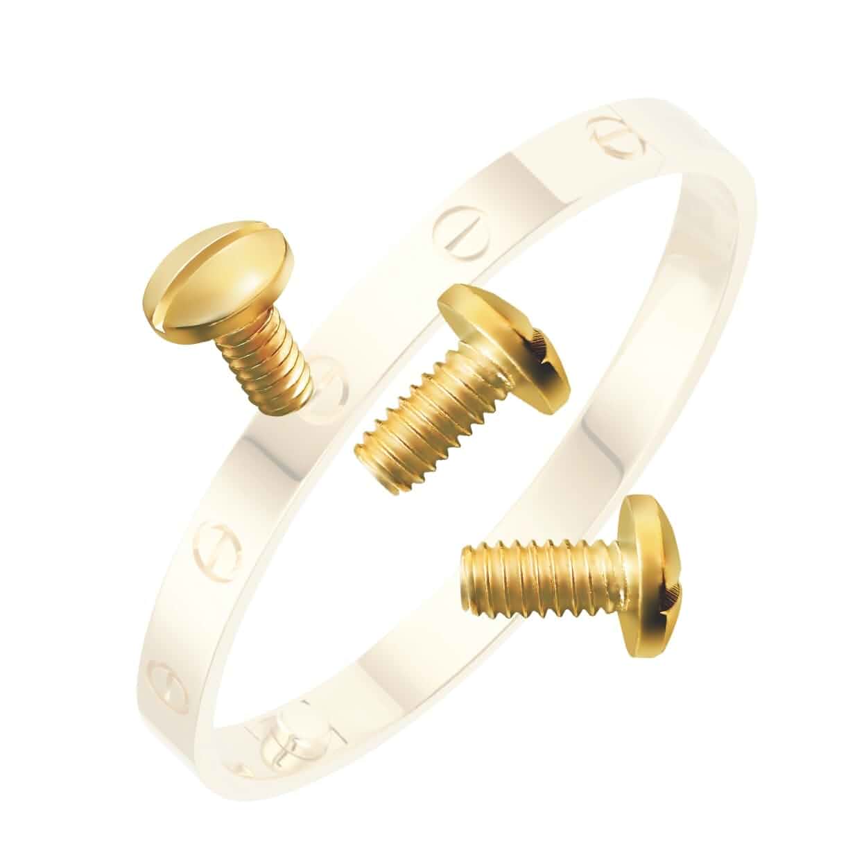 Screws Replacement for Cartier Love Bracelet Size16-19 3Pcs (Gold) Iron